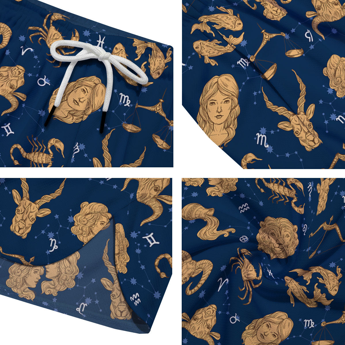 Virgo Zodiac Purple Print Pattern Men's Running Shorts-grizzshop