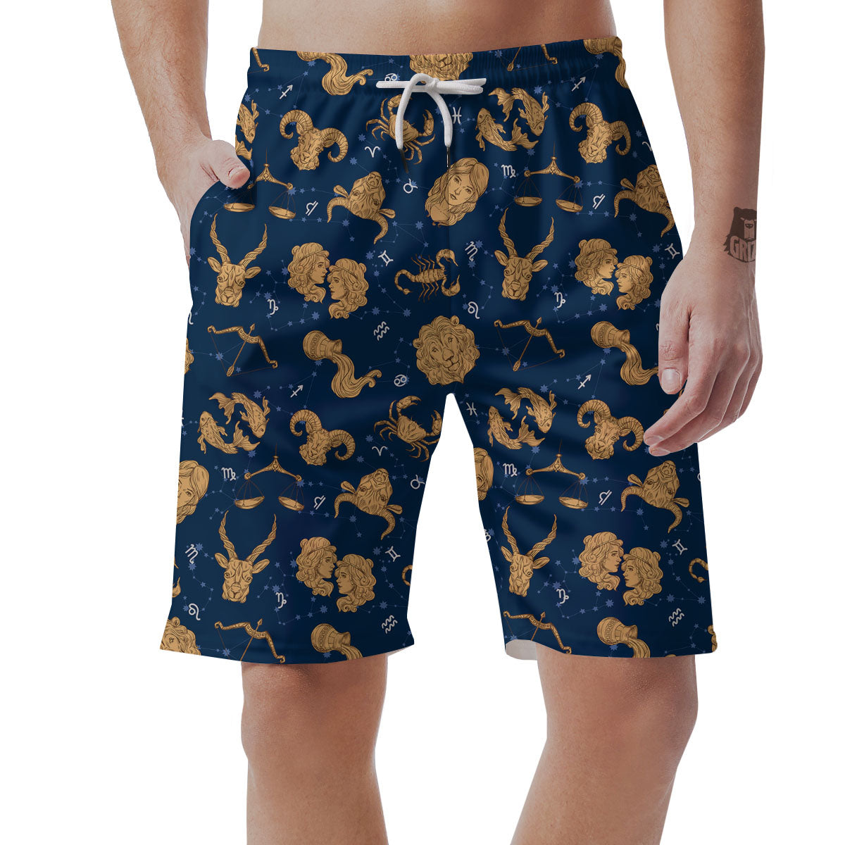 Virgo Zodiac Purple Print Pattern Men's Shorts-grizzshop