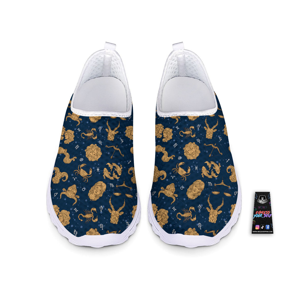 Virgo Zodiac Purple Print Pattern Nurse Shoes-grizzshop