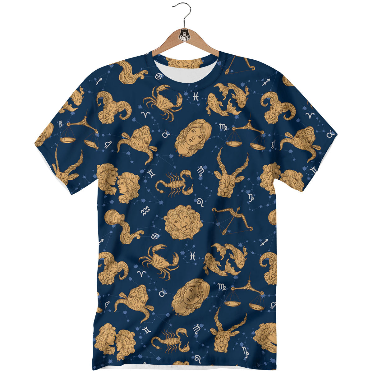 Virgo Zodiac Purple Print Pattern T-Shirt-grizzshop