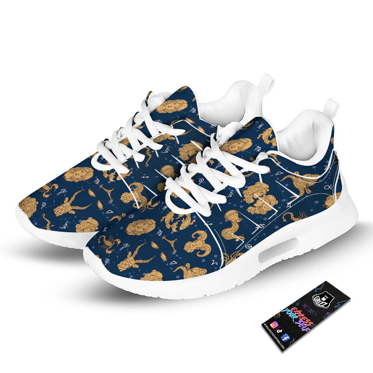 Virgo Zodiac Purple Print Pattern Tennis Shoes-grizzshop