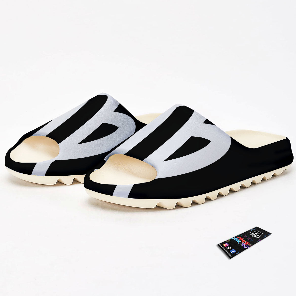 Virgo Sign White And Black Print Sandals-grizzshop