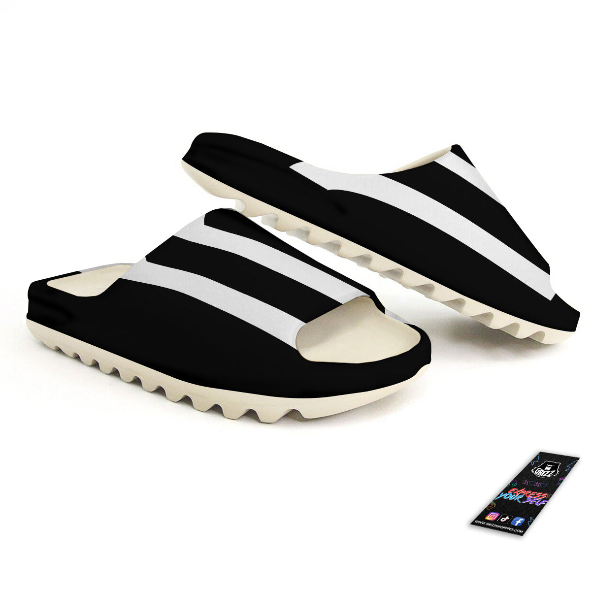 Virgo Sign White And Black Print Sandals-grizzshop