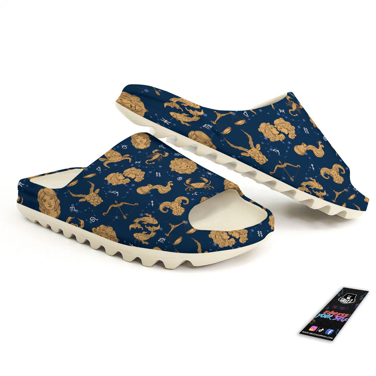 Virgo Zodiac Purple Print Pattern Sandals-grizzshop
