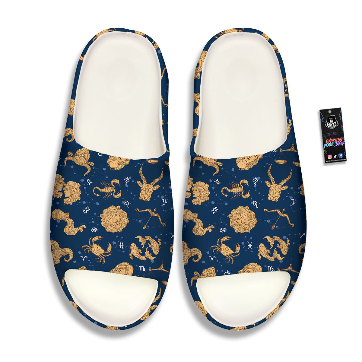 Virgo Zodiac Purple Print Pattern Sandals-grizzshop