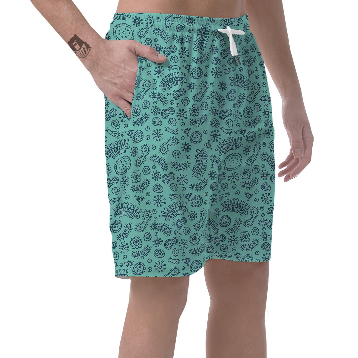 Virus Bacteria Pattern Print Men's Shorts-grizzshop