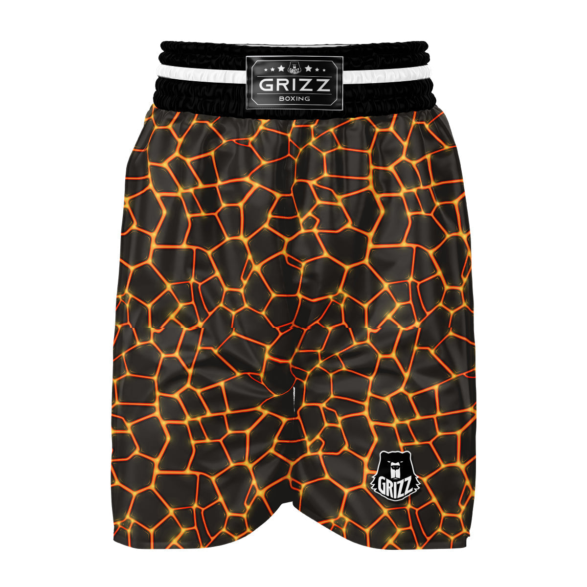 Volcano Cartoon Lava Print Pattern Boxing Shorts-grizzshop