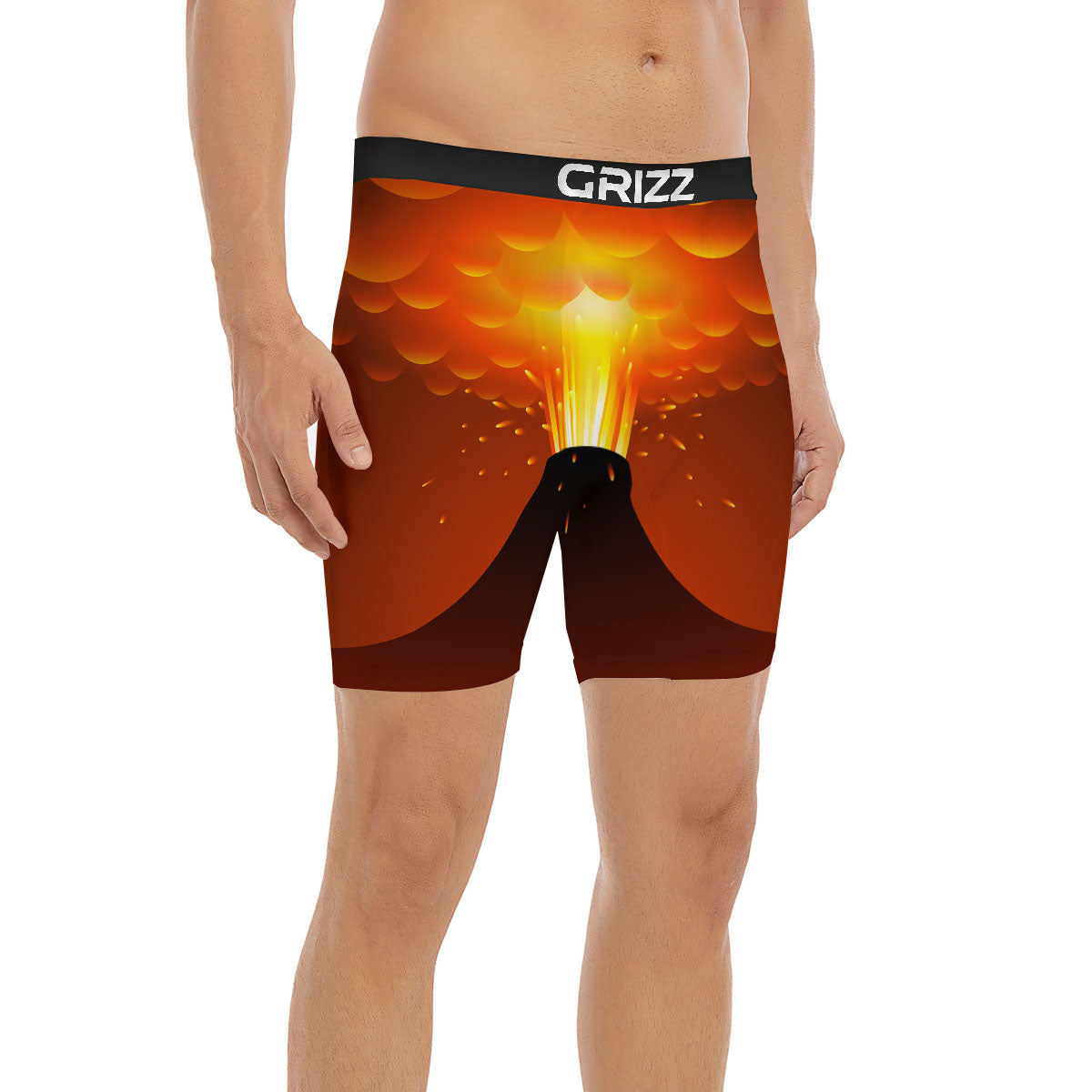 Volcano Erupt Print Boxer Briefs-grizzshop