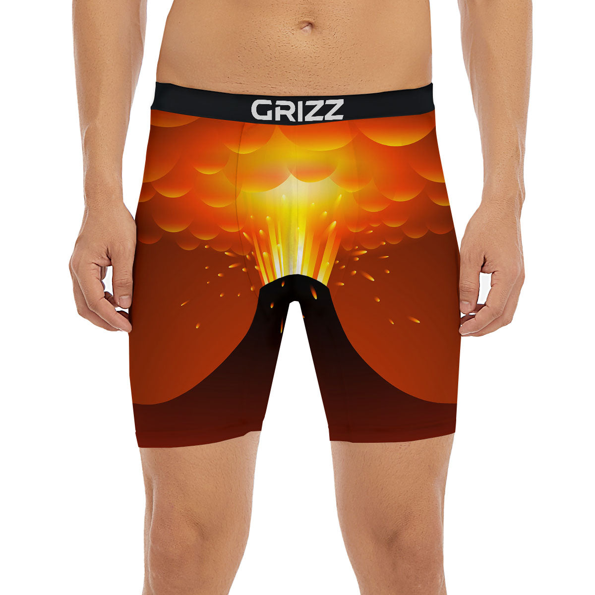 Volcano Erupt Print Boxer Briefs-grizzshop