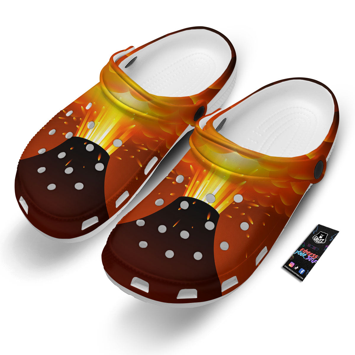 Volcano Erupt Print Clog-grizzshop