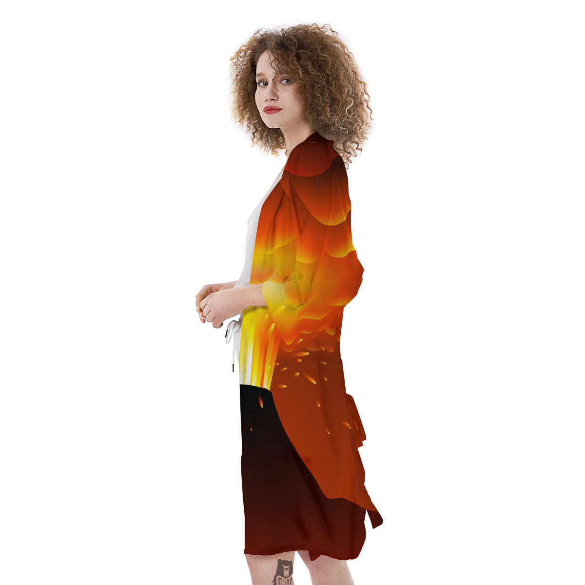 Volcano Erupt Print Kimono-grizzshop