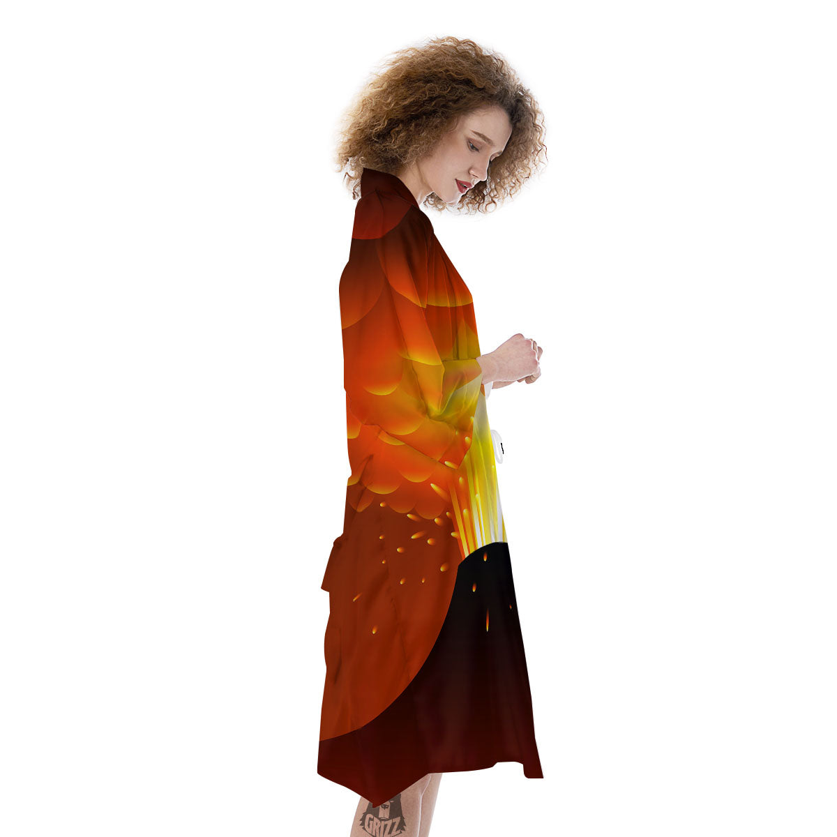 Volcano Erupt Print Kimono-grizzshop