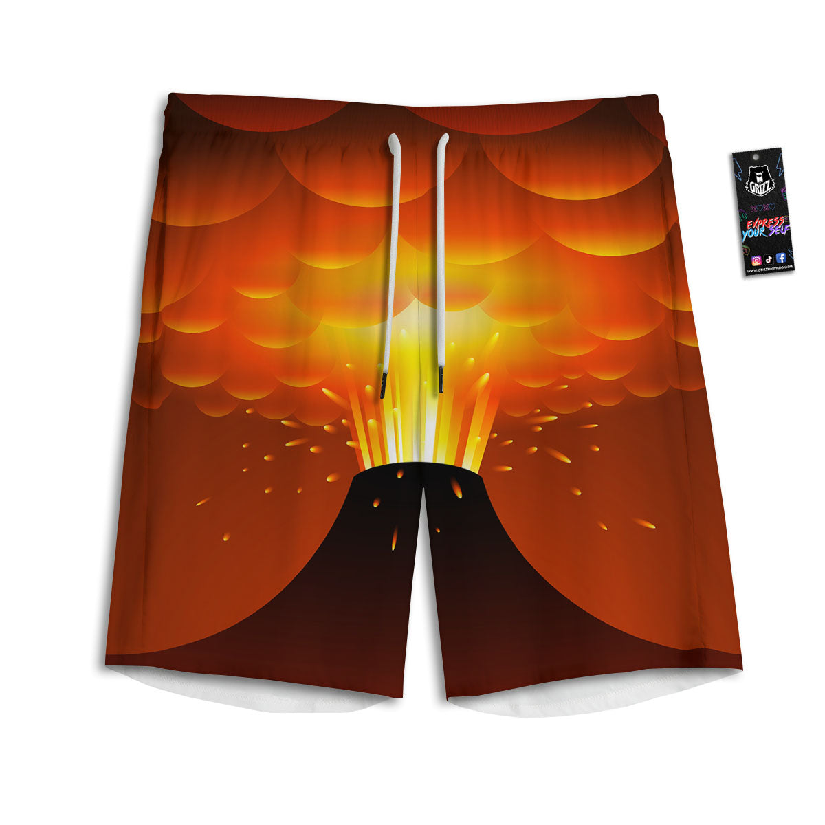 Warrior Mask Japanese Print Men's Athletic Shorts