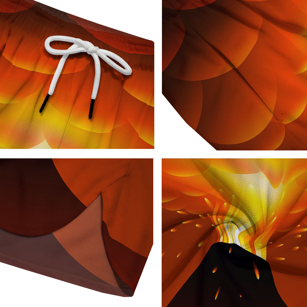 Volcano Erupt Print Men's Running Shorts-grizzshop