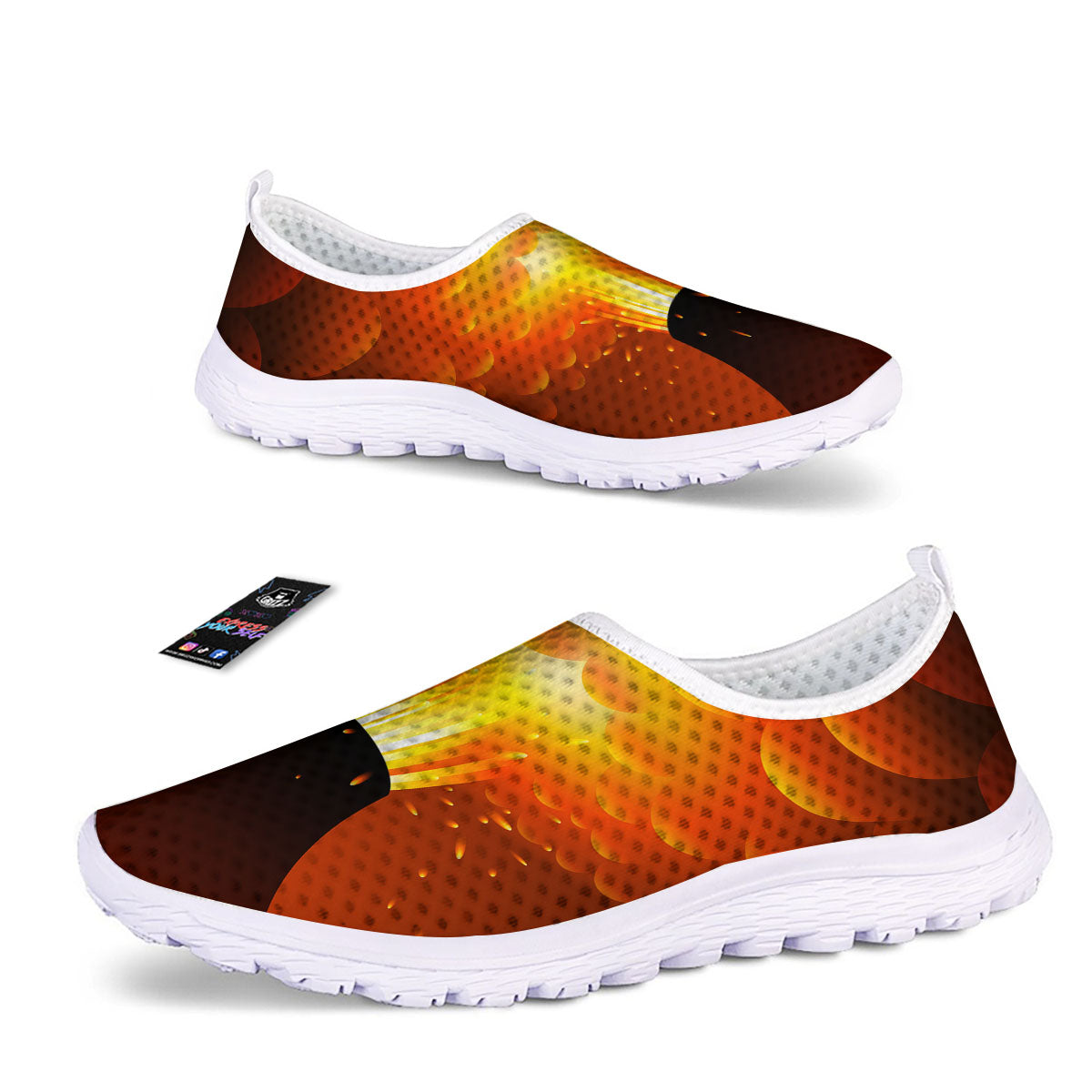 Volcano Erupt Print Nurse Shoes-grizzshop