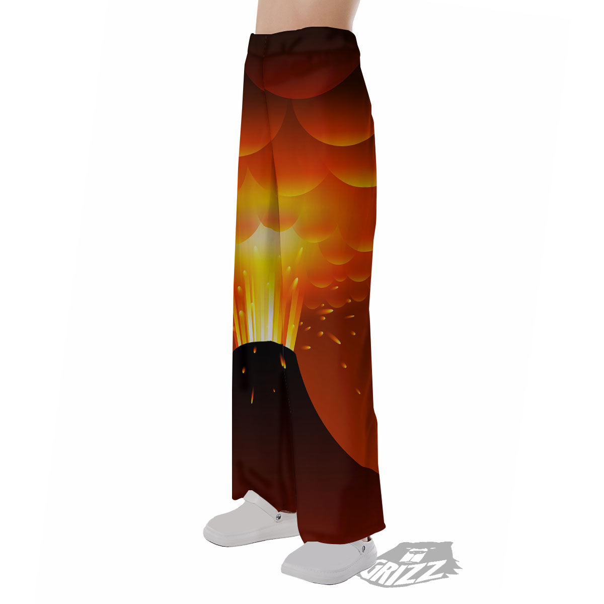 Volcano Erupt Print Pajama Pants-grizzshop