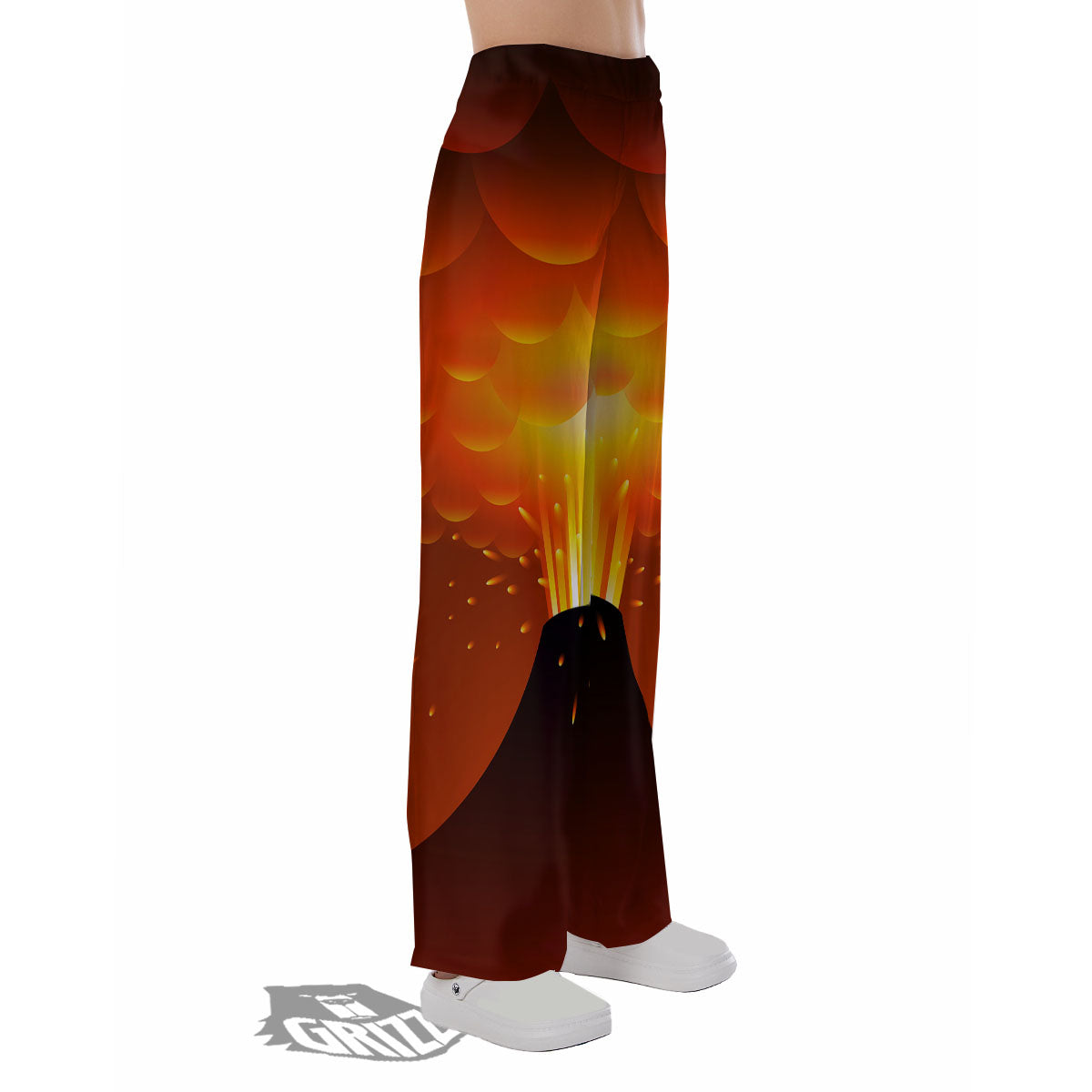 Volcano Erupt Print Pajama Pants-grizzshop