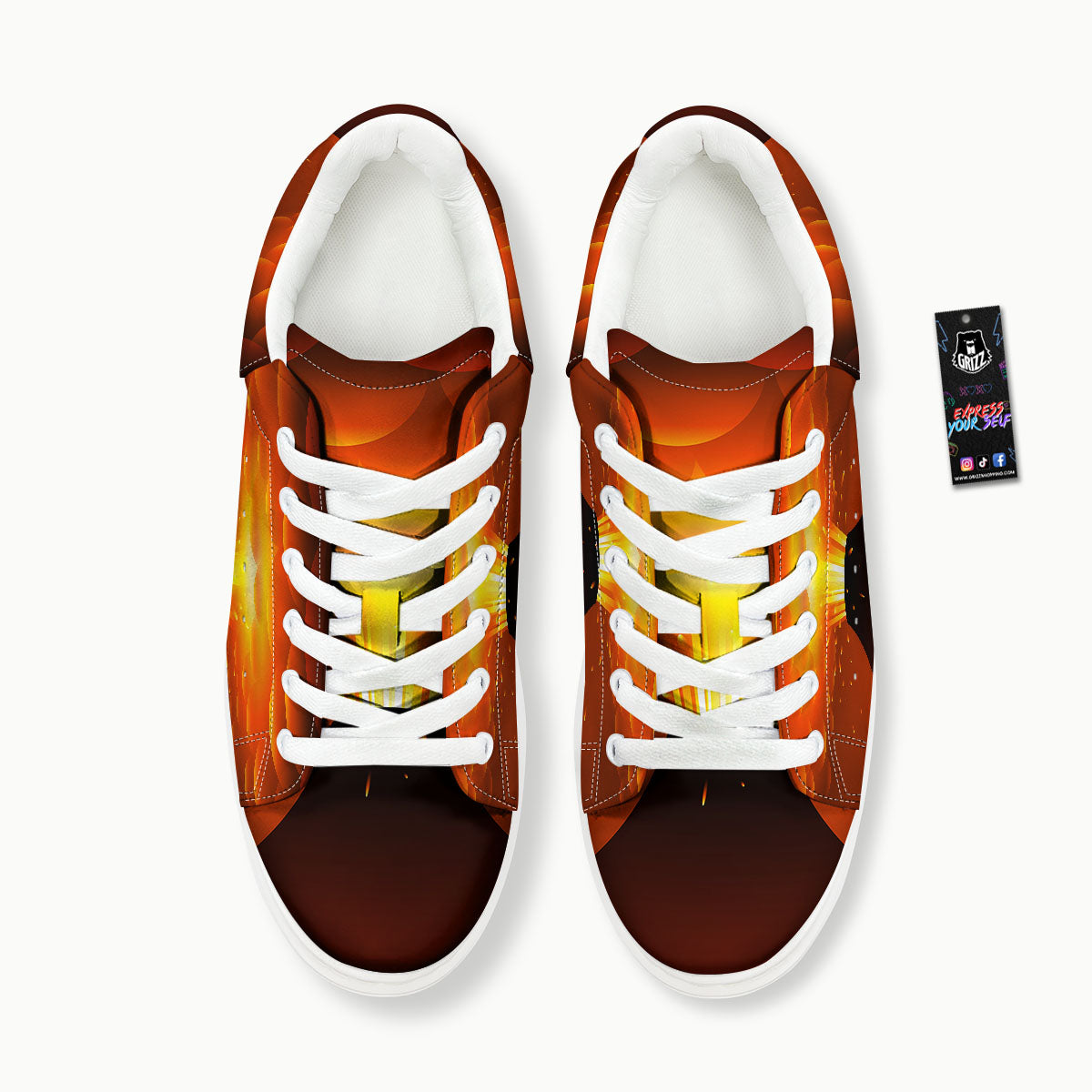Volcano Erupt Print Platform Shoes-grizzshop