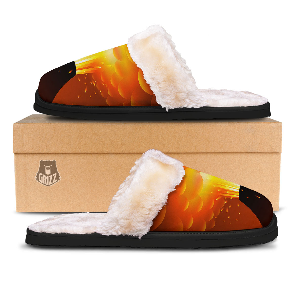 Volcano Erupt Print Slippers-grizzshop