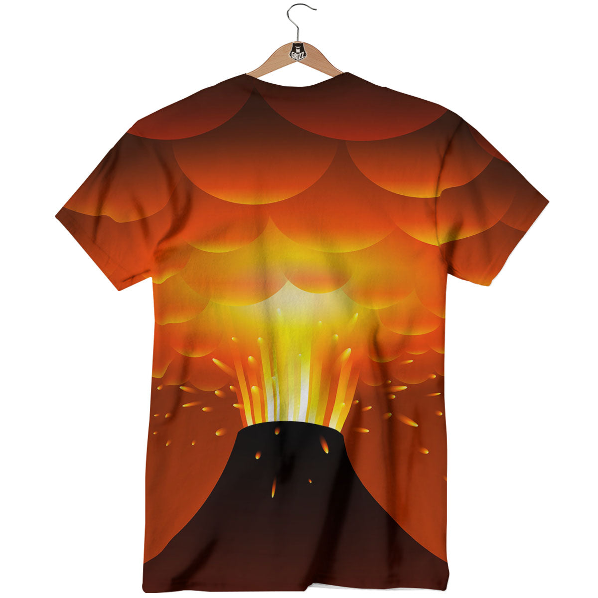 Volcano Erupt Print T-Shirt-grizzshop