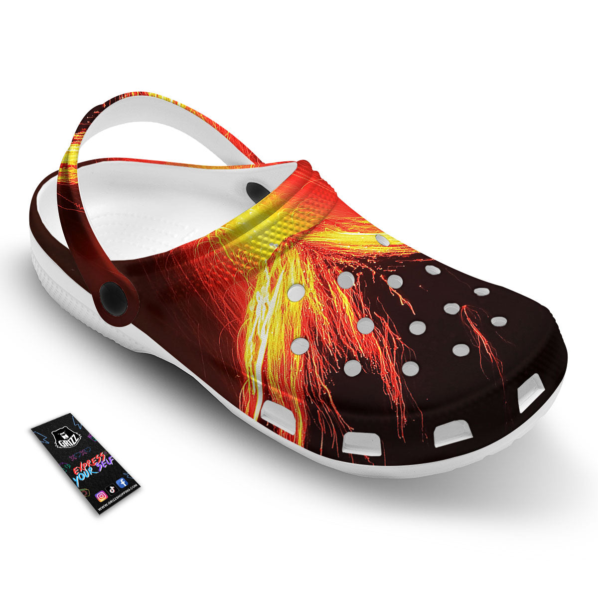 Volcano On Fire Print Clog-grizzshop