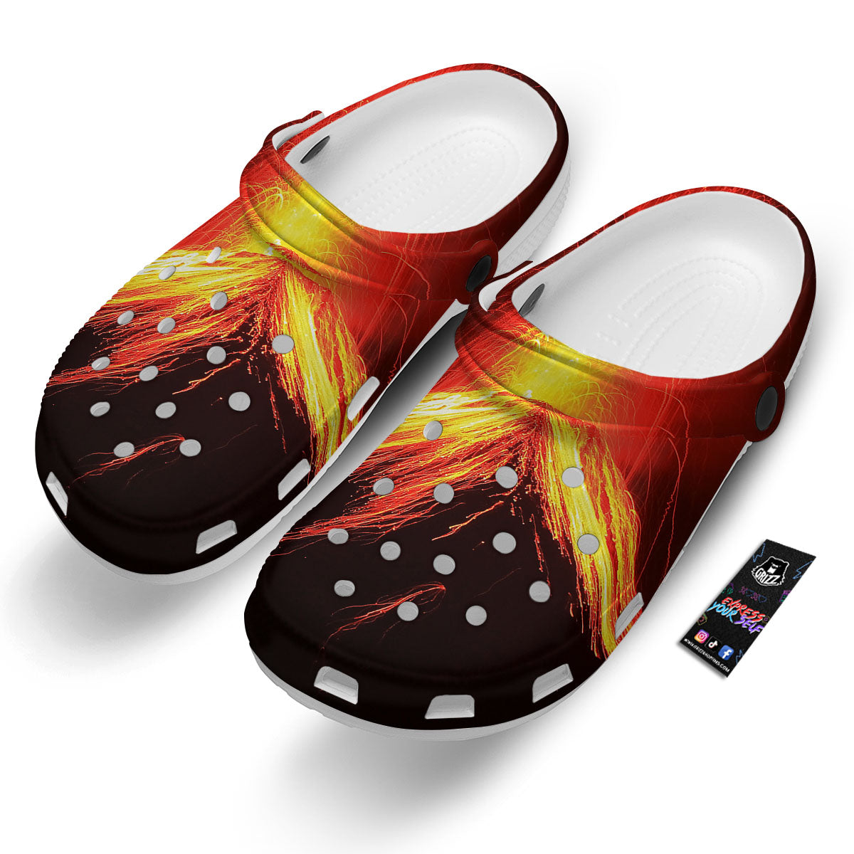 Volcano On Fire Print Clog-grizzshop