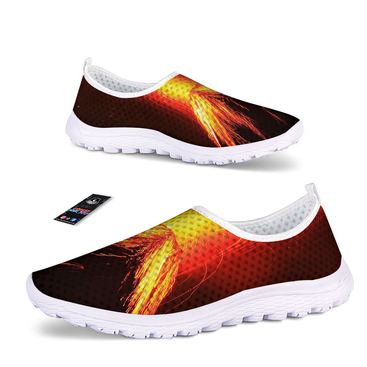Volcano On Fire Print Nurse Shoes-grizzshop