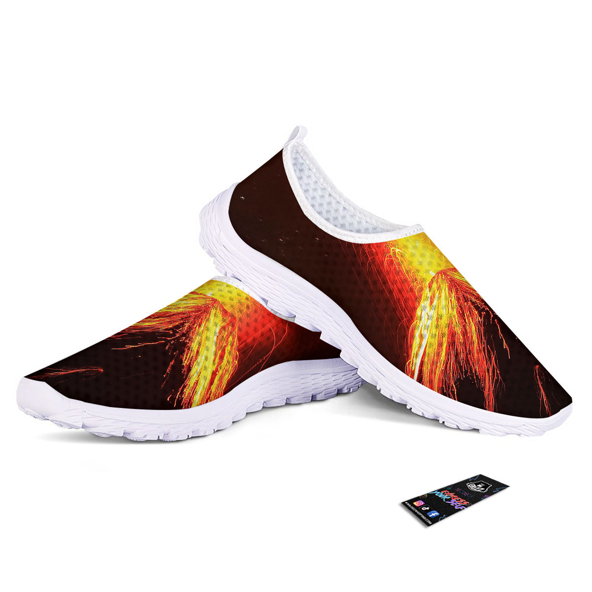 Volcano On Fire Print Nurse Shoes-grizzshop