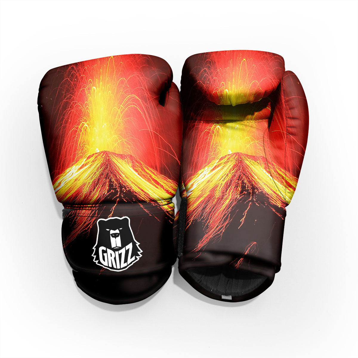 Volcano On Fire Print Pro Boxing Glove