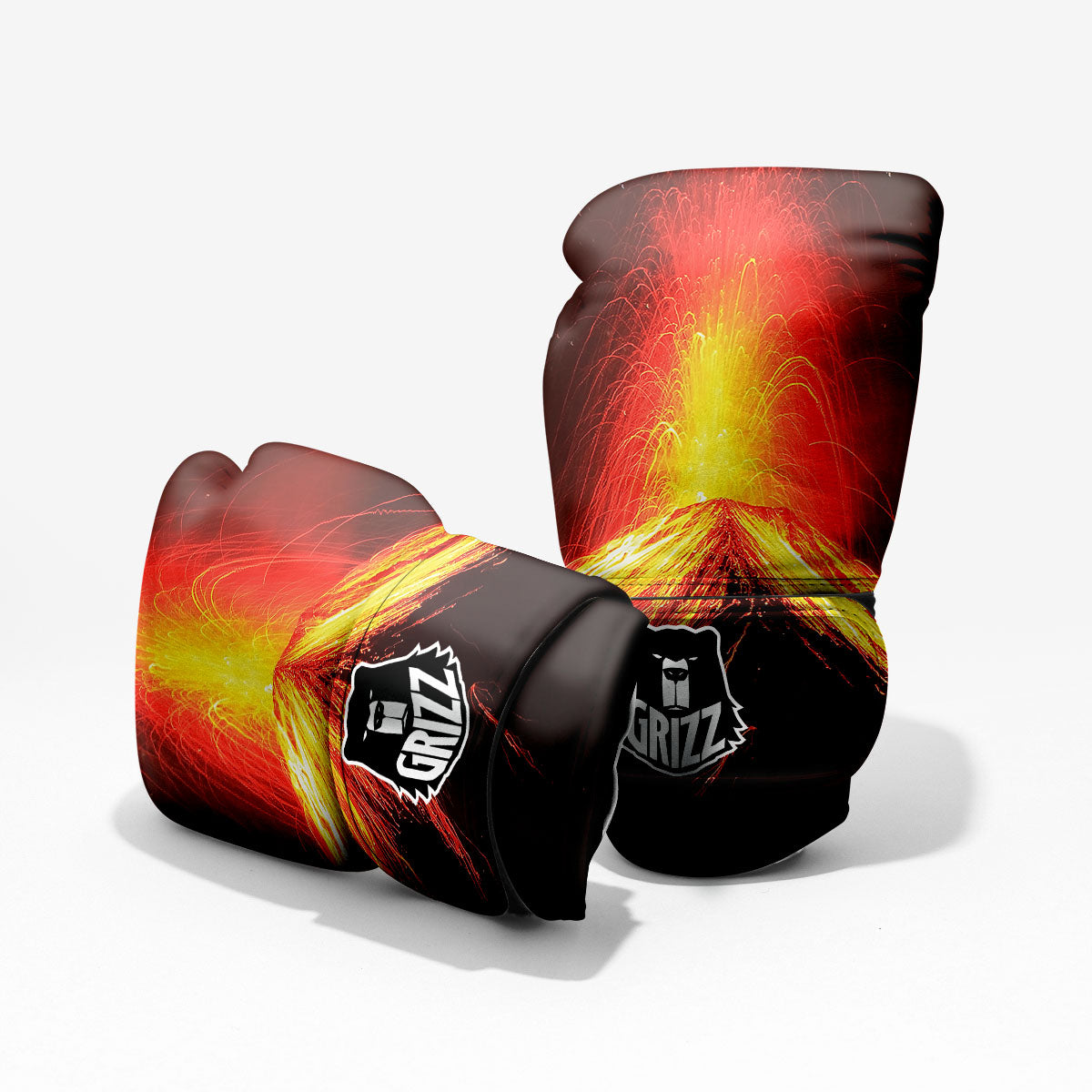 Volcano On Fire Print Pro Boxing Glove