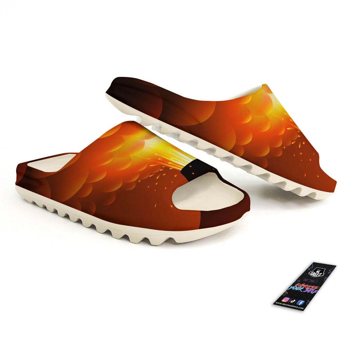 Volcano Erupt Print Sandals-grizzshop