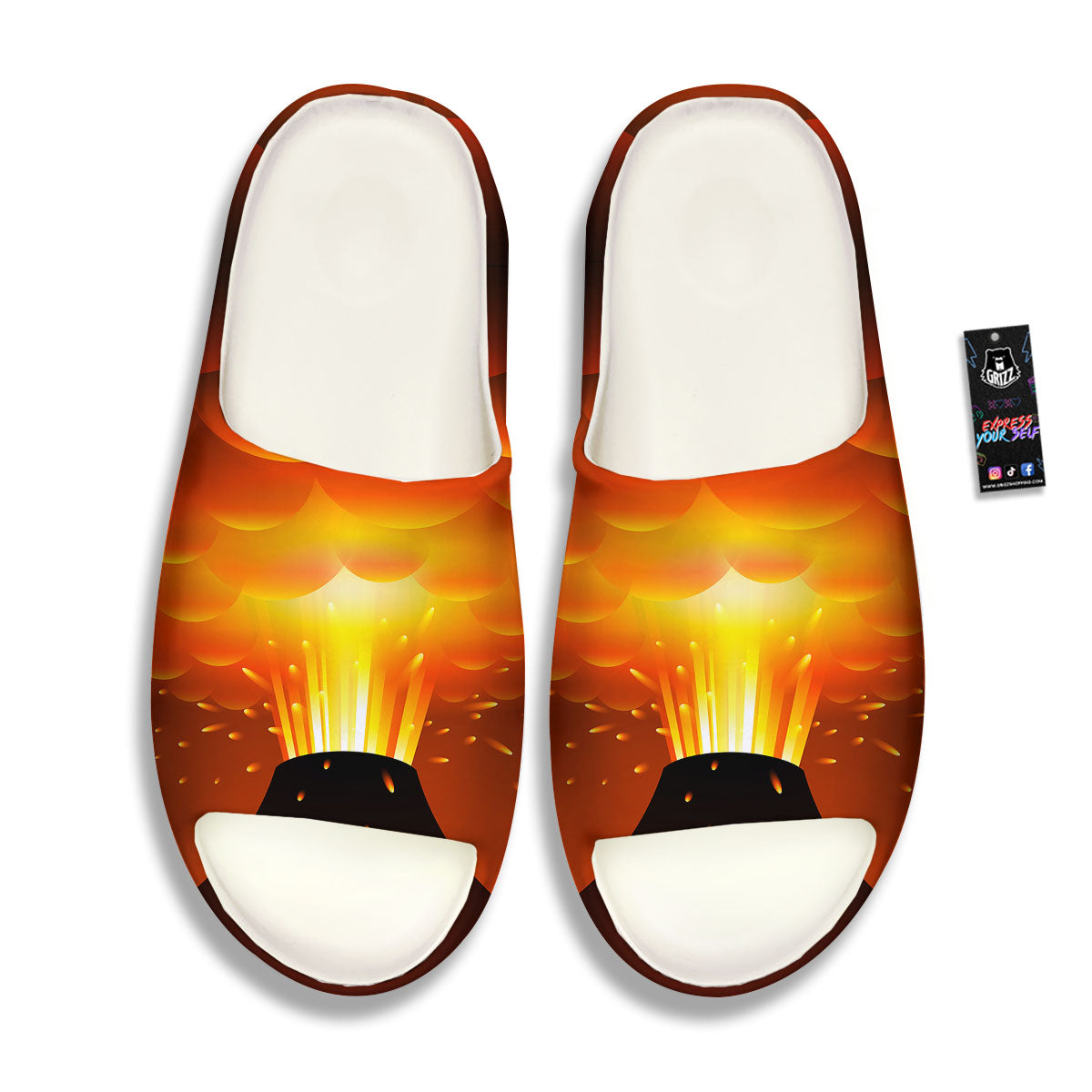 Volcano Erupt Print Sandals-grizzshop