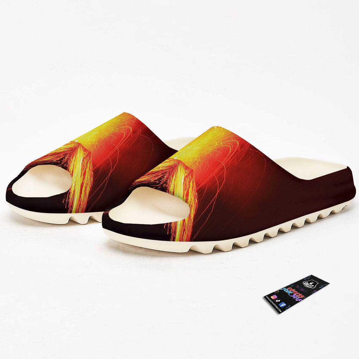 Volcano On Fire Print Sandals-grizzshop