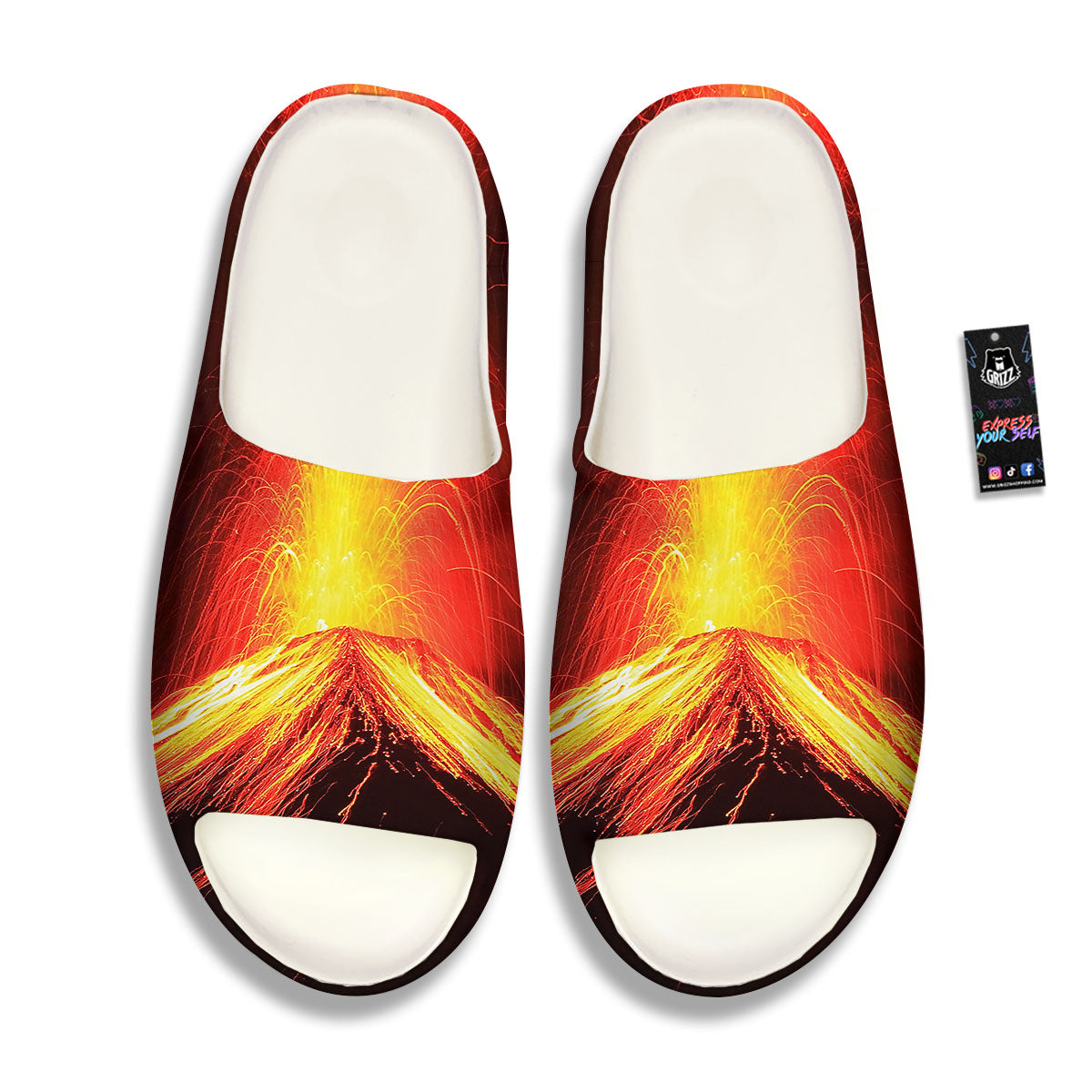 Volcano On Fire Print Sandals-grizzshop