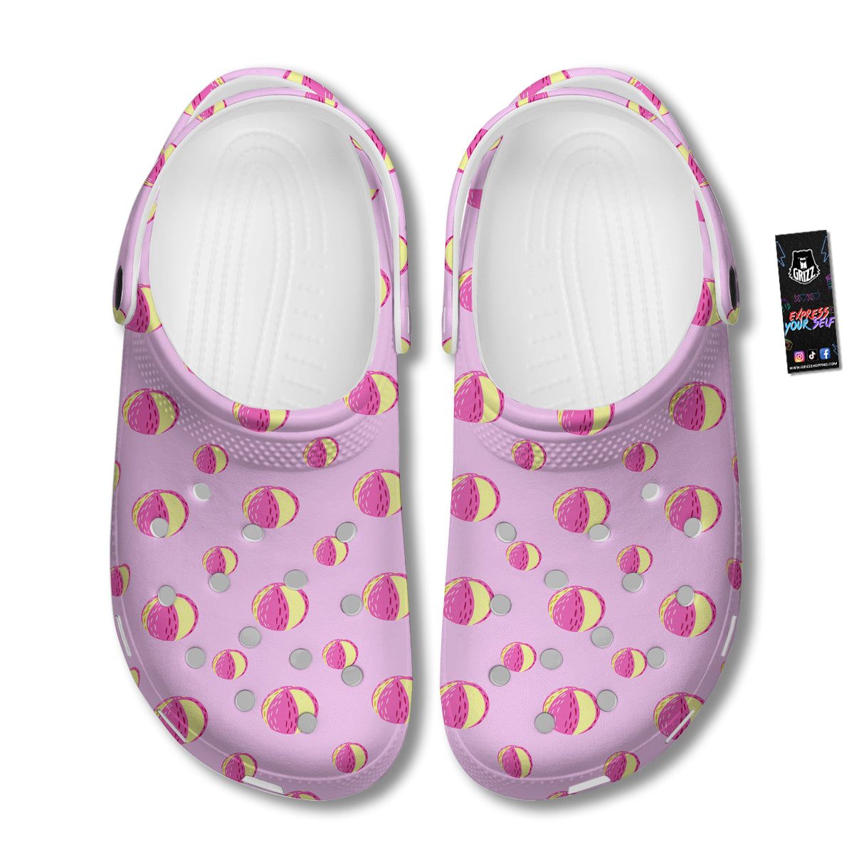 Volleyball Pastel Print Pattern Clog-grizzshop