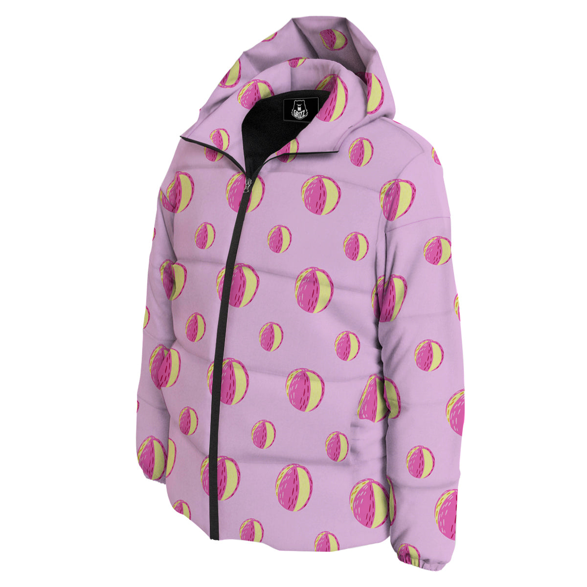 Volleyball Pastel Print Pattern Down Jacket-grizzshop