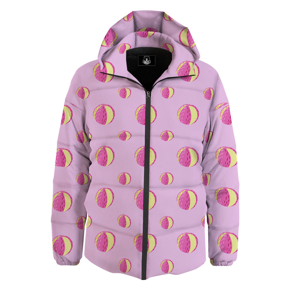 Volleyball Pastel Print Pattern Down Jacket-grizzshop