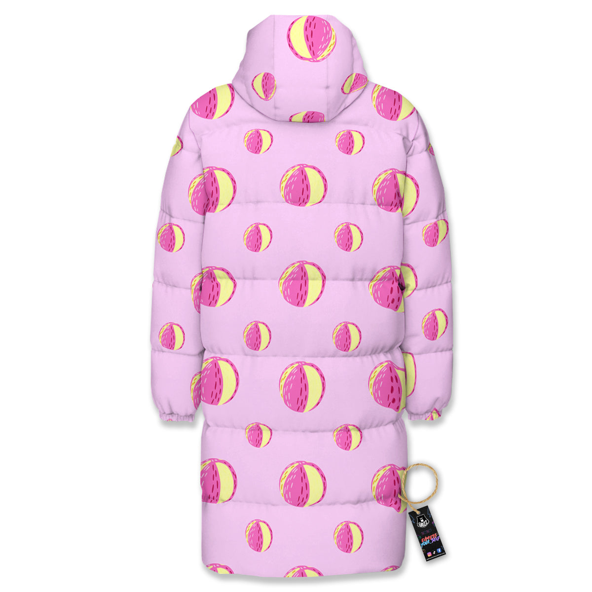Volleyball Pastel Print Pattern Long Down Jacket-grizzshop
