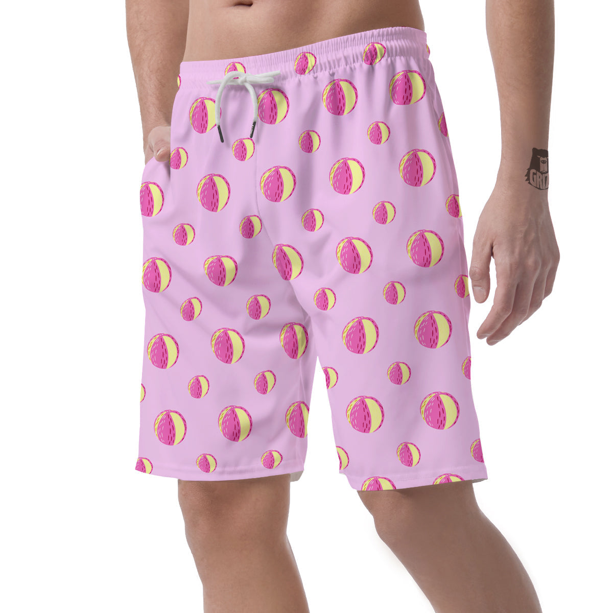 Volleyball Pastel Print Pattern Men's Shorts-grizzshop