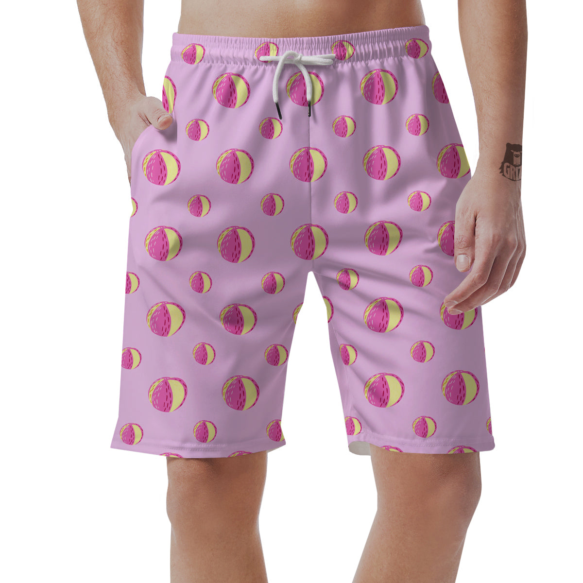 Volleyball Pastel Print Pattern Men's Shorts-grizzshop