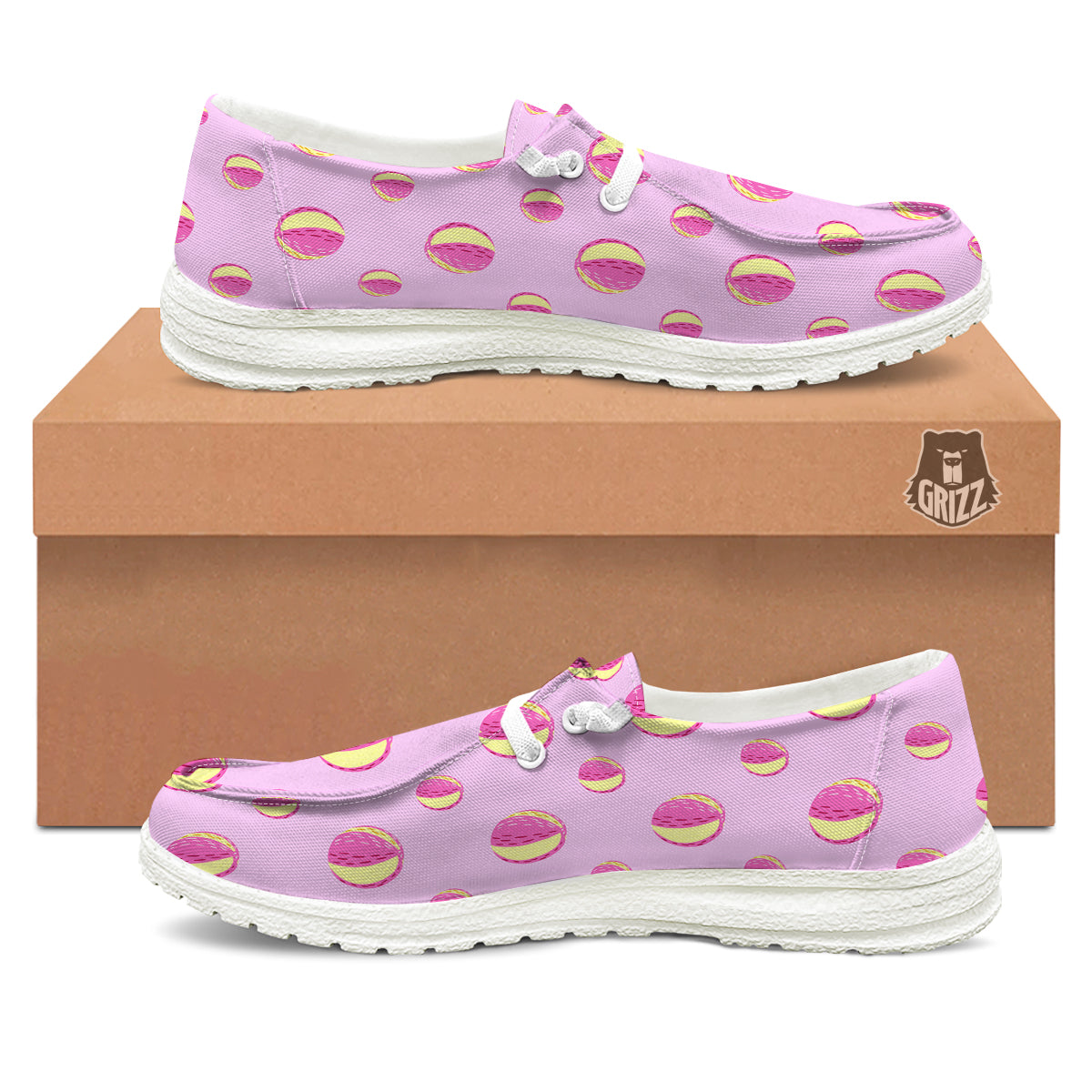 Volleyball Pastel Print Pattern White Loafers-grizzshop