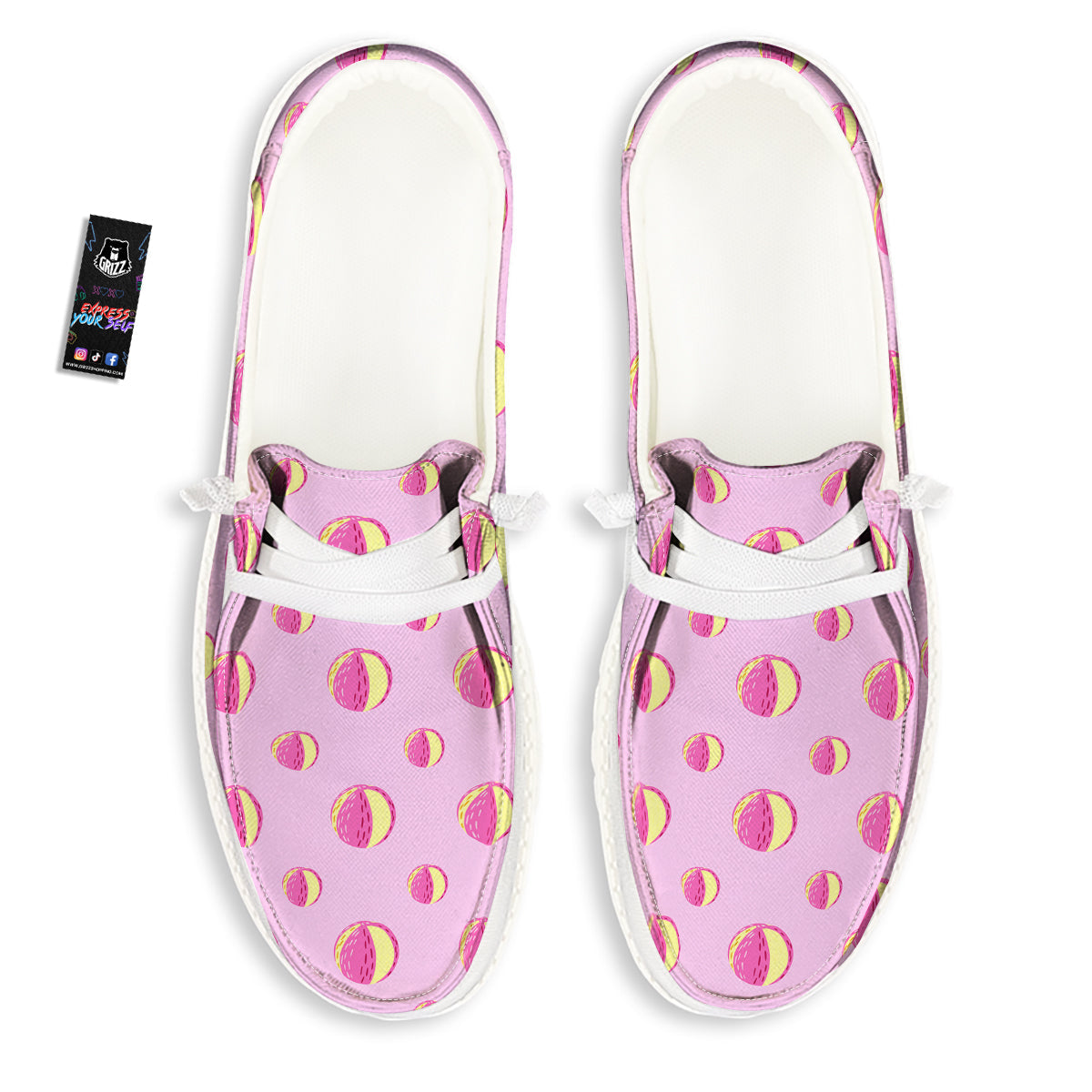 Volleyball Pastel Print Pattern White Loafers-grizzshop
