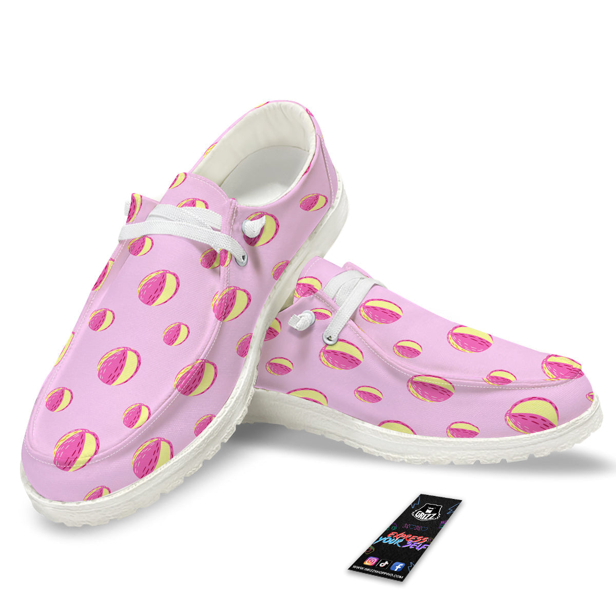 Volleyball Pastel Print Pattern White Loafers-grizzshop