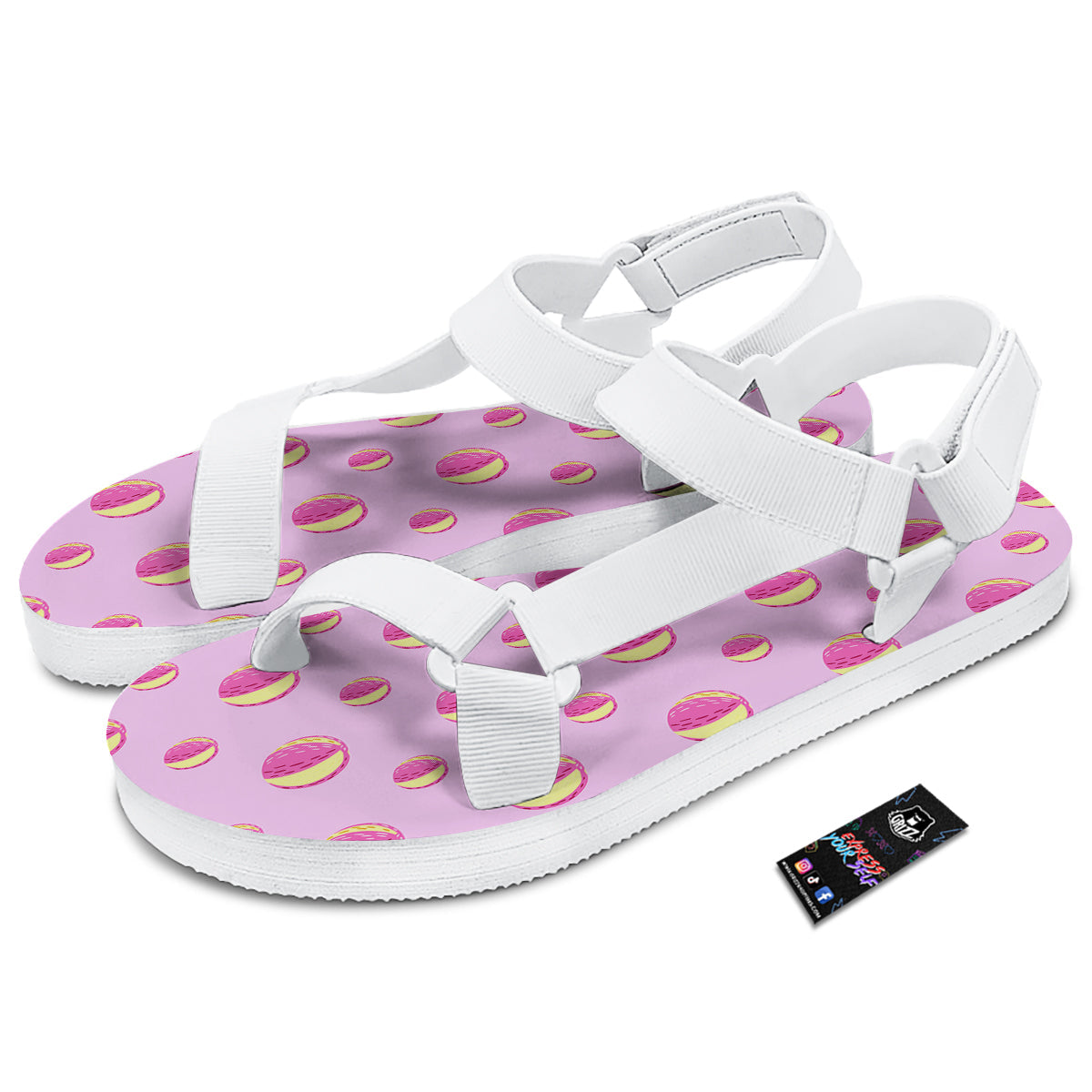 Volleyball Pastel Print Pattern White Open Toe Sandals-grizzshop