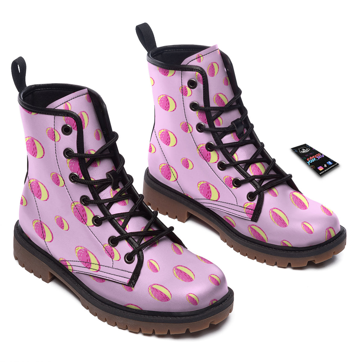 Volleyball Pastel Print Pattern Work Boots-grizzshop