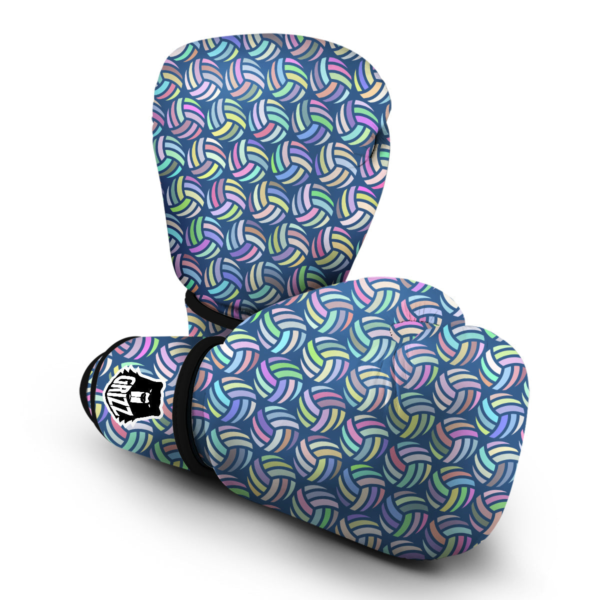 Volleyball Pattern Print Boxing Gloves-grizzshop