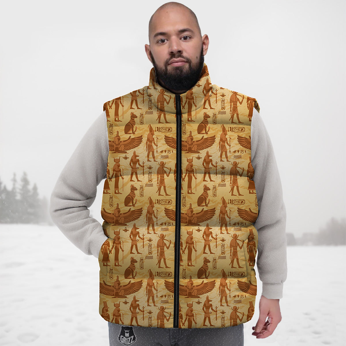Volleyball Print Pattern Down Vest-grizzshop