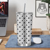 Volleyball White And Black Print Pattern Tumbler-grizzshop