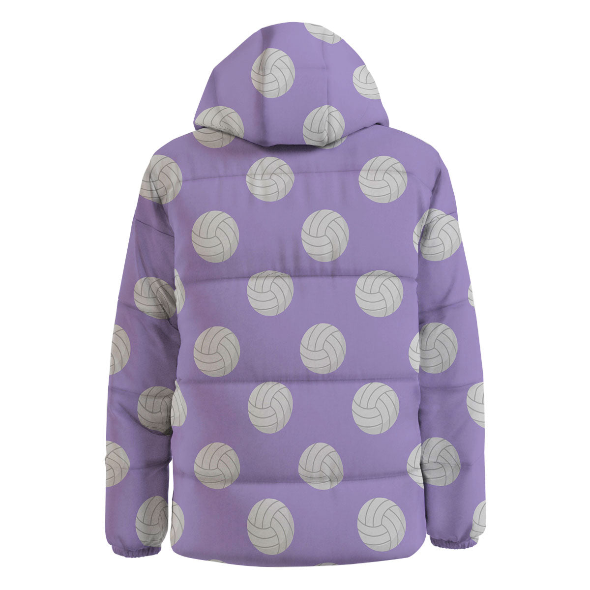 Volleyball White And Purple Print Pattern Down Jacket-grizzshop