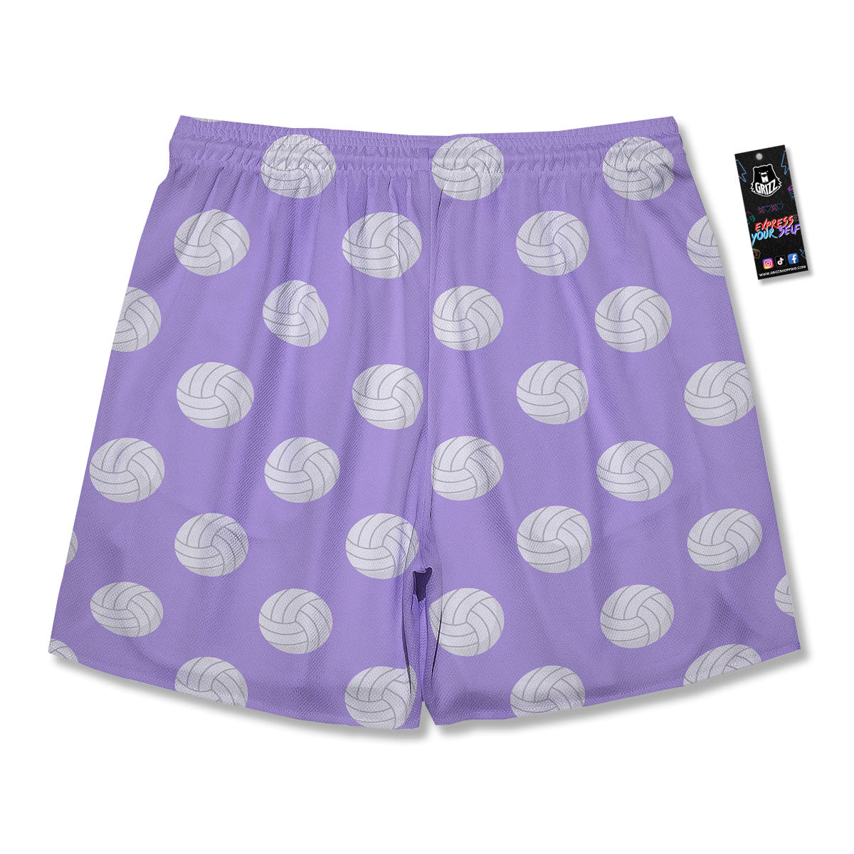 Volleyball White And Purple Print Pattern Men's Running Shorts-grizzshop